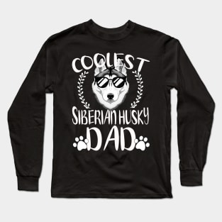 Glasses Coolest Siberian Husky Dog Dad Long Sleeve T-Shirt